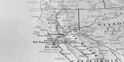 Schwarze und weiße Karte von San Francisco