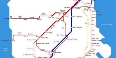 Karte von muni-Straßenbahn