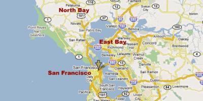 Karte von south bay im nördlichen Kalifornien