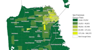 Karte von San Francisco Bevölkerungsdichte