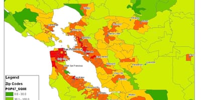 Karte von San Francisco Einwohnerzahl