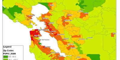 Karte von San Francisco Einwohnerzahl