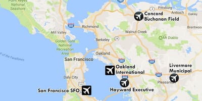 Flughäfen in der Nähe von San Francisco anzeigen