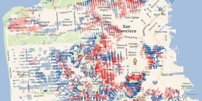 Karte von San Francisco Höhe