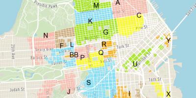Kostenfreie Parkplätze auf der Straße San-Francisco-Karte