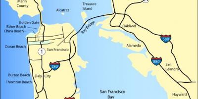 Karte von San Francisco Strände