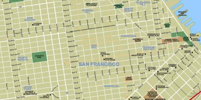 Karte der Sehenswürdigkeiten in San Francisco