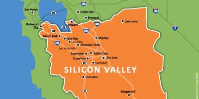 Silicon valley in Welt-Karte